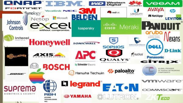 Technology vendors NICE Venture works with, including Fortinet, Cisco Meraki, CommScope, Honeywell, Bosch, Axis, Dell, HP, Microsoft, VMware and Veeam
